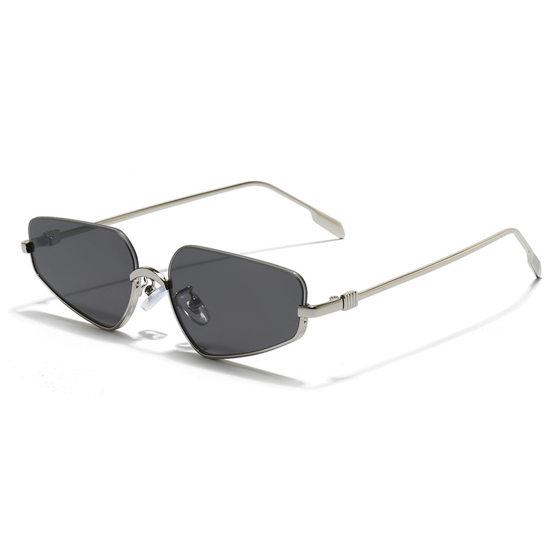 C2 bright silver frame-black and gray lens