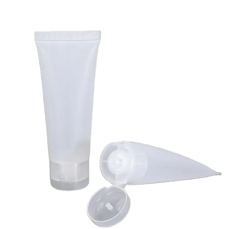 RTS-tubo de plástico transparente para lavado de cara de mascotas, contenedor suave de pasta de dientes para cosméticos, 50ml, fábrica de China