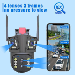 8k Four Lens Screen 10X Optical Wifi <strong>Camera</strong> Outdoor PTZ <strong>Camera</strong> Optical Zoom Auto Tracking Security Wireless Network CCTV <strong>Camera</strong> - Product Image 2