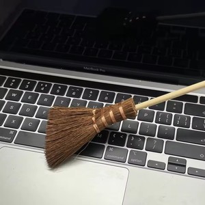 Portátil Brown Hair Desktop Cleaning Tool Escova de teclado pequena vassouras com telescópica e flexível Característica para Computador Janela do carro