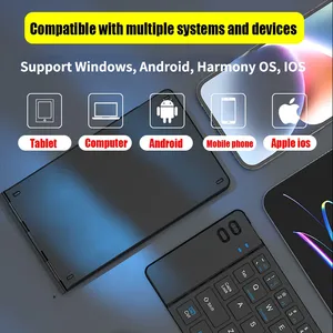 2025 2,4G Mini BT inalámbrico Bluetooth recargable plegable teclado y ratón peine para Windows Android IOS con soporte para teléfono - Product Image 2