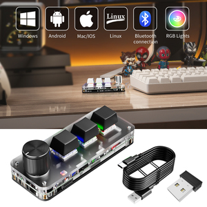 Teclado inalámbrico Bt de 3 teclas de 2,4G, perilla Macro, tecla de acceso directo para pegar, juego de deportes electrónicos, Mini Teclado mecánico con conexión en caliente - Product Image 1