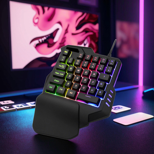 Mini 35-keys có dây RGB LED một tay Ergonomic chơi game Bàn phím màng hoạt động tương thích với PC máy tính xách tay tiếng Anh - Product Image 2