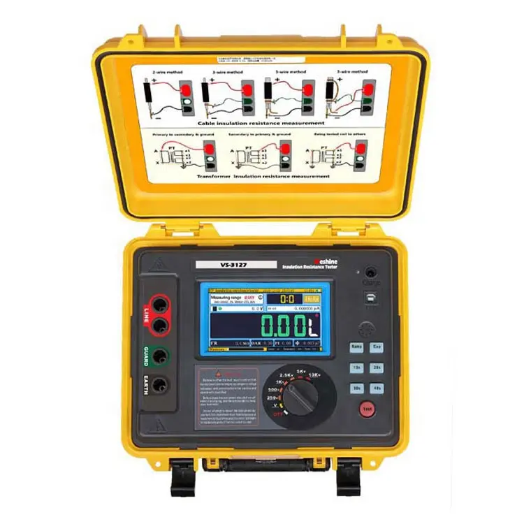 10000 V 20 TOhm Digital Analógico Alta Tensão Isolamento Resistência Medidor Tester 10kV com Teste de Capacitância