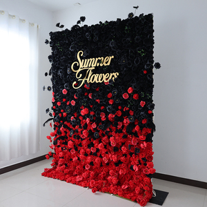 Mới tùy chỉnh vải vải cuộn lên Photo <span class=keywords><strong>Booth</strong></span> Backdrop đám cưới hoa nhân tạo tường Backdrop - Product Image 2