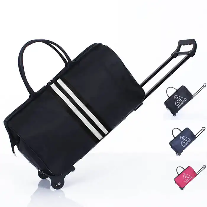 V260 Fashion company regalo promozionale pieghevole impermeabile borsone da viaggio in pelle borsa trolley valigia per uomo e donna