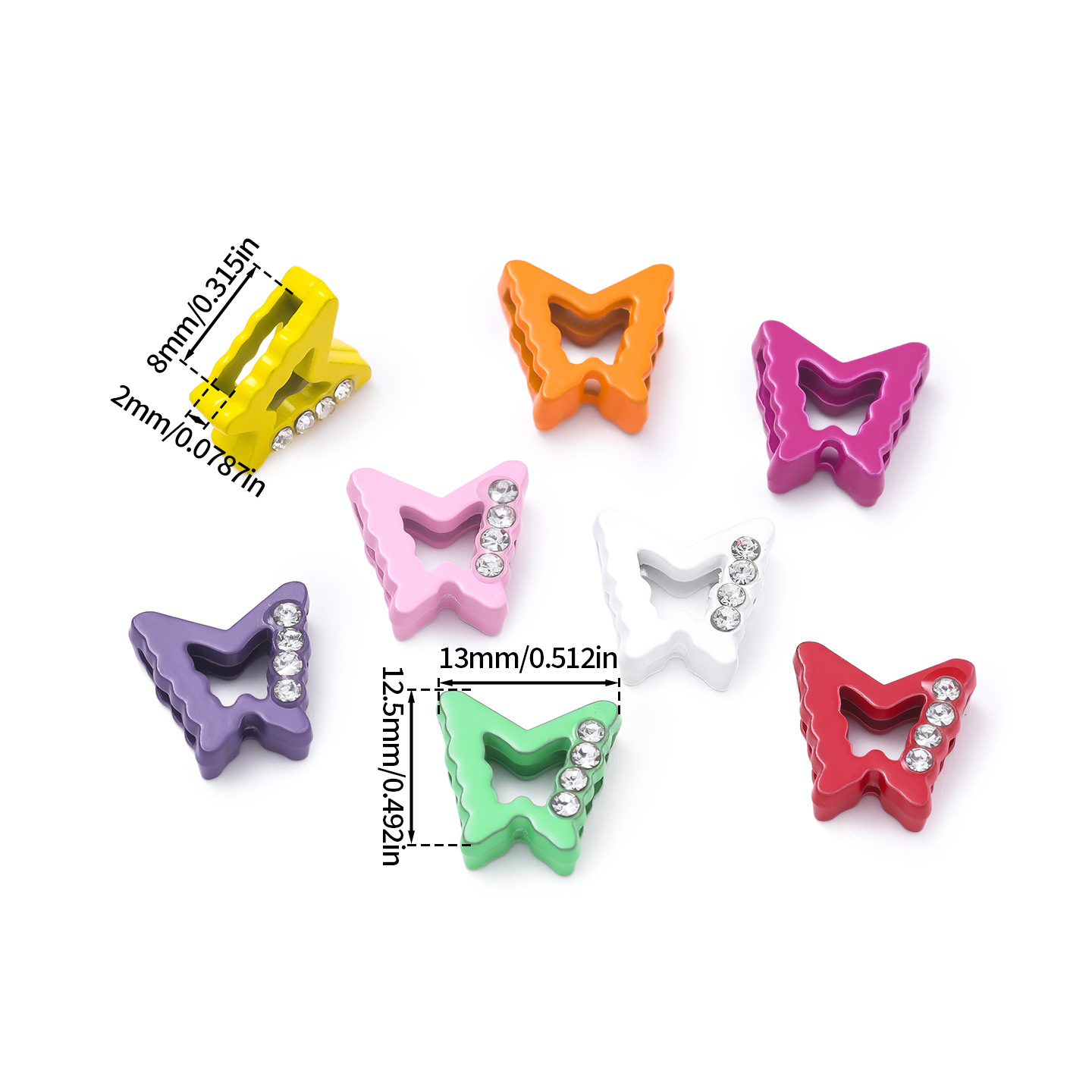 Spray paint half-diamond butterfly random color