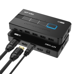 4K 30Hz HDMI KVMスイッチ4ポート4ケーブル、MT-VIKI 4コンピューター1モニター4ポートKVMスイッチHDMI 4 in 1 out、デスクトップコントロール付き - Product Image 1