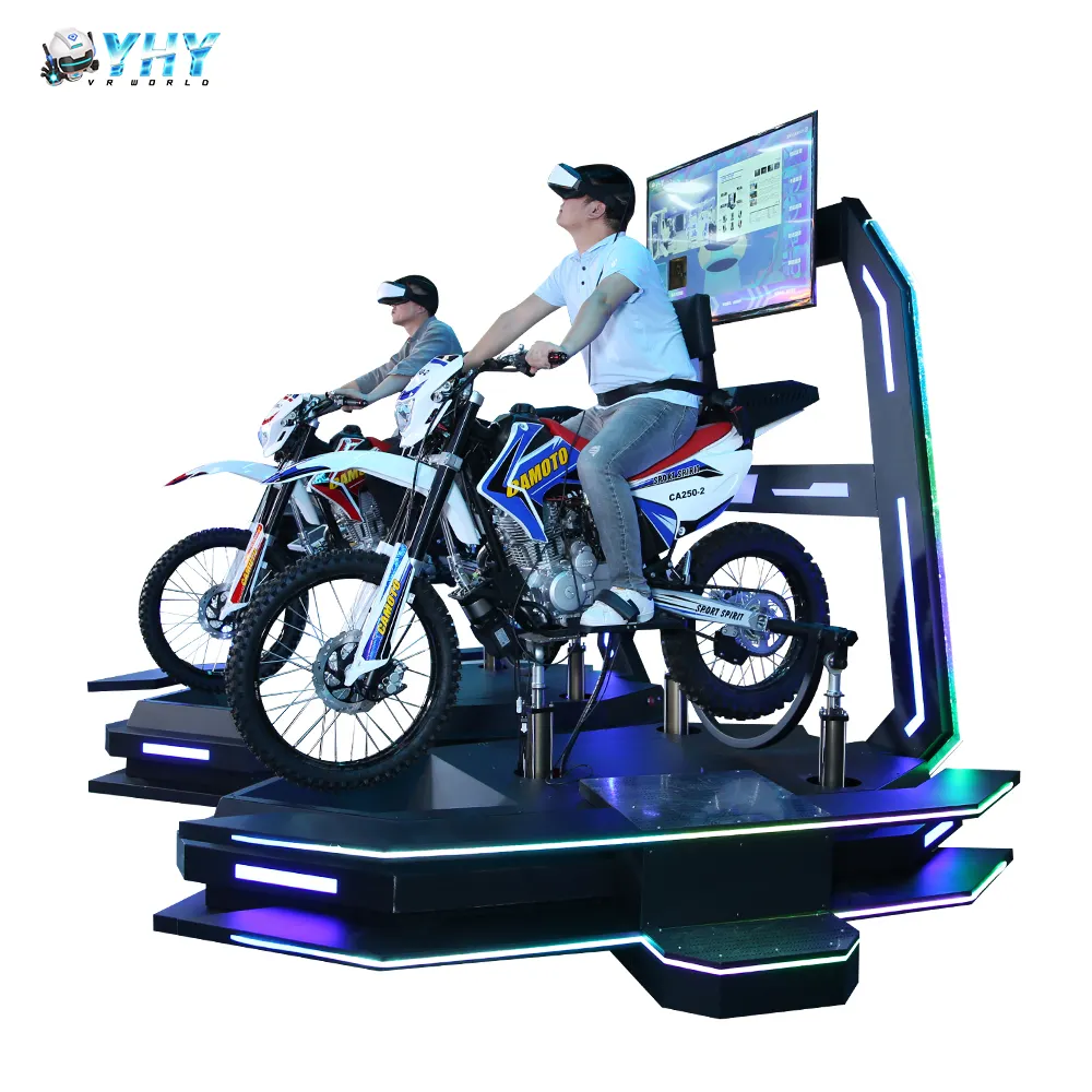 YHY VR 55 inç ekran 5000w vr yarış simülatörü motorsiklet motor döngüsü vr oyunu eğlence parkı makinesi