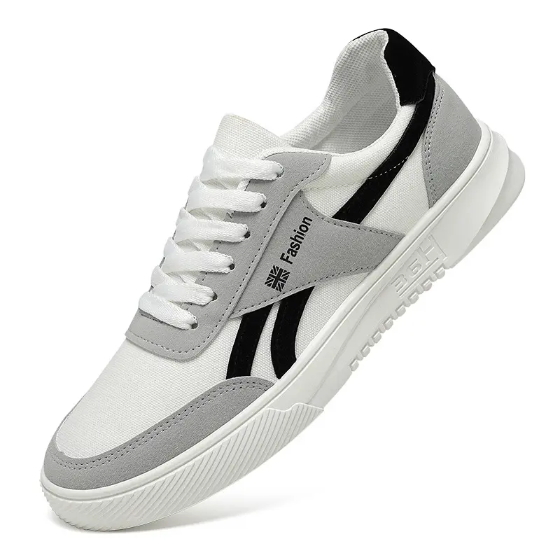 Zapatos planos de lona blancos para hombre, zapatillas informales con estilo, calzado de skateboarding, up-0372r