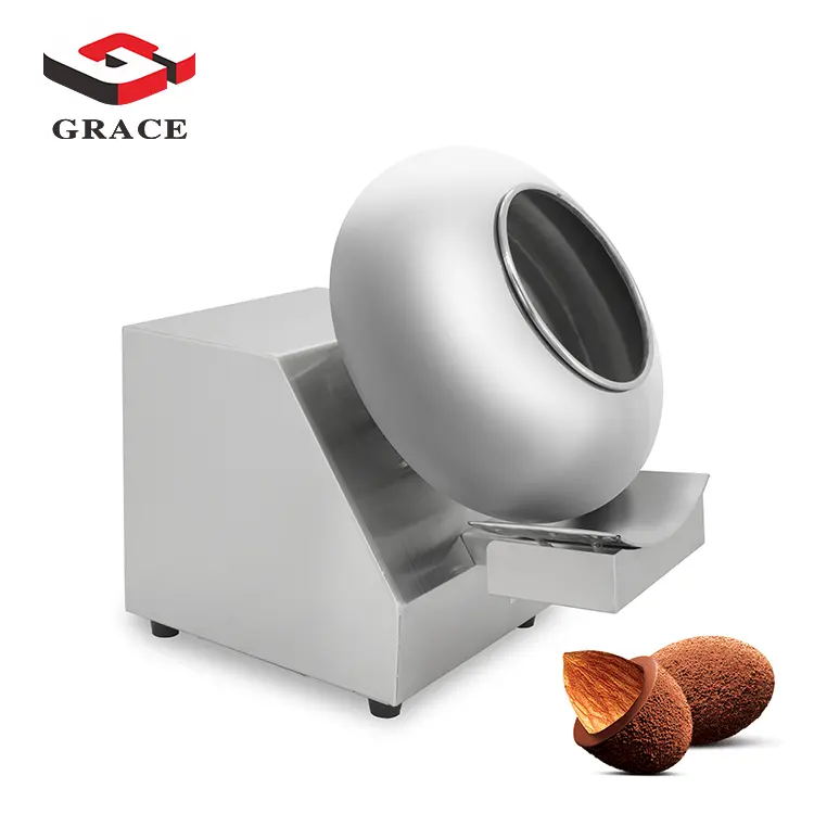 Graziosa macchina automatica per vaschetta di rivestimento per cioccolato Snack pastiglie per caramelle macchina per il rivestimento di arachidi