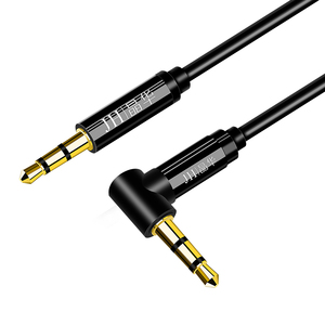 Wholesale Aux Cable Car 3.5 mm Jack Cable Bend Style90 Degree Aux Cable with Angle Plug for Car <strong>Audio</strong> System TV Soundbar Speaker - Product Image 1