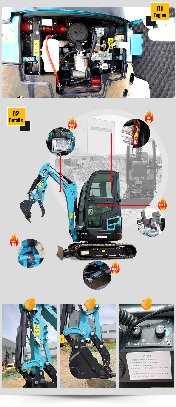 Free Shipping!!! 1000kg Hydraulic Mini Excavator With Competitive Prices