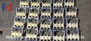 Unique Design Small Bore Conductor Three Sheaves <strong>Stringing</strong> <strong>Block</strong> Customizable OEM Nylon Pulley Aluminium Cable Power Roller - Product Image 3