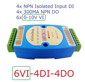 6ch 4-20MA 0-10V tensione corrente ingresso analogico & 4ch NPN DI-DO RS485 Modbus Rtu PLC HMI PC Editor testo IO scheda di espansione - Product Image 2