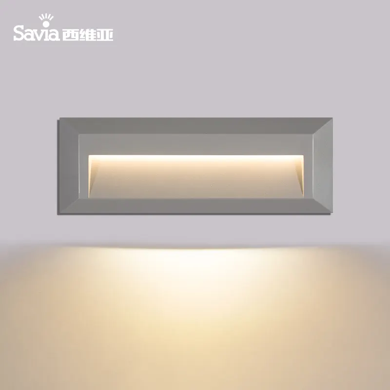 Savia وحدة إضاءة LED جداريّة مصباح 3.5W 180Lm IP65 للماء رمادي الطوب الخارجي أضواء التيار الكهربائي بالطاقة حديقة أضواء الجدار ل الدرج سطح السفينة