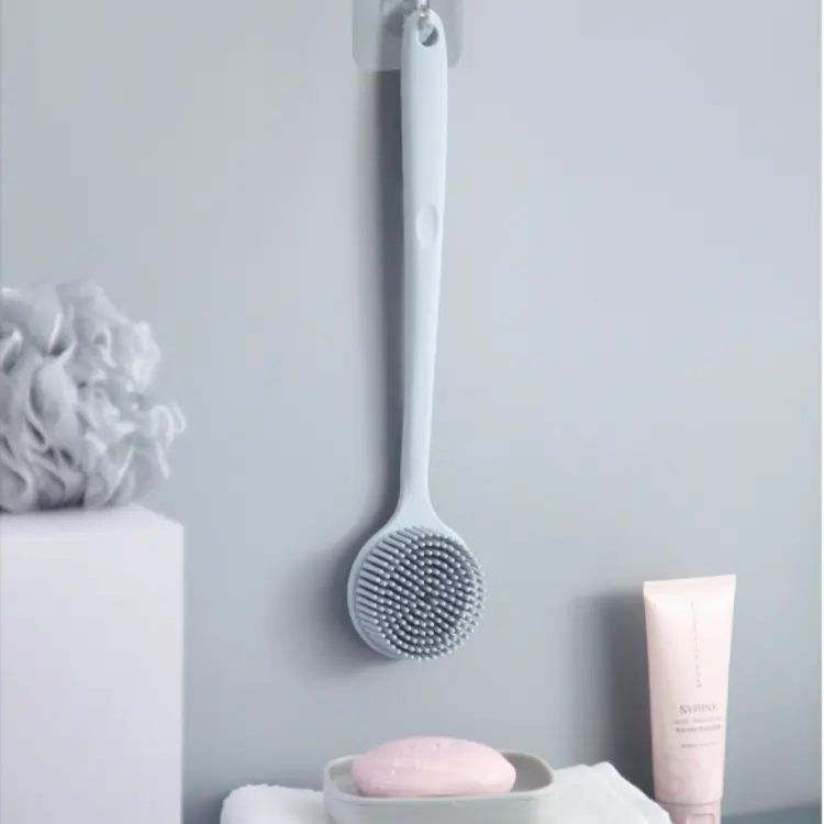 Spazzola per il bagno posteriore Scrubber doccia massaggio manico lungo spazzola per il corpo in Silicone per il bagno