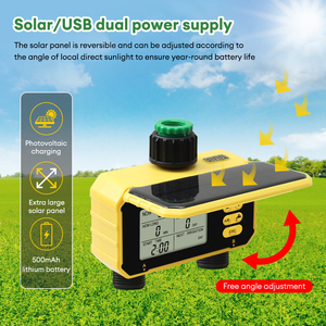 Due presa di energia solare intelligente irrigazione Timer irrigatore di irrigazione Controller della pompa con sensore di pioggia e blocco del bambino per il giardino - Product Image 5