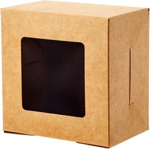Mini 4x4x2.5 Inch Cake Boxes <strong>Display</strong> <strong>Window</strong> <strong>Custom</strong> Logo Food Safe Small <strong>Box</strong> Packaging UV Coating Matt Lamination Embossing - Product Image 5