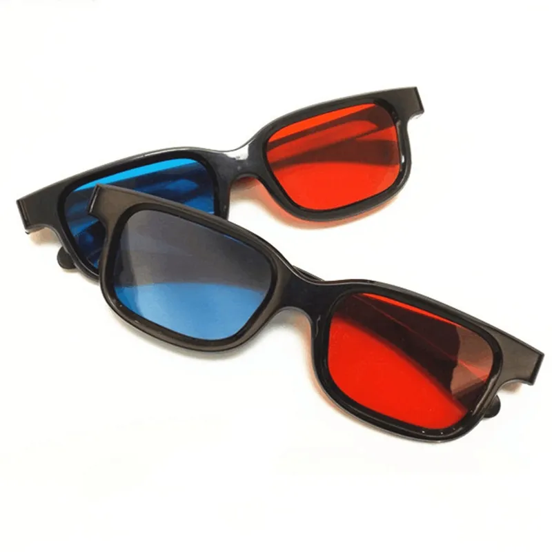 Óculos de plástico abs polarizado gratuitamente, óculos 3d para adultos e crianças, vermelho e azul, relógio para tv 3d