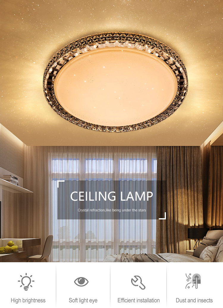 Long Term Use Acrylic Plastic Shade 6W 12W 24W 36W 60W Decorative LED Ceiling Light