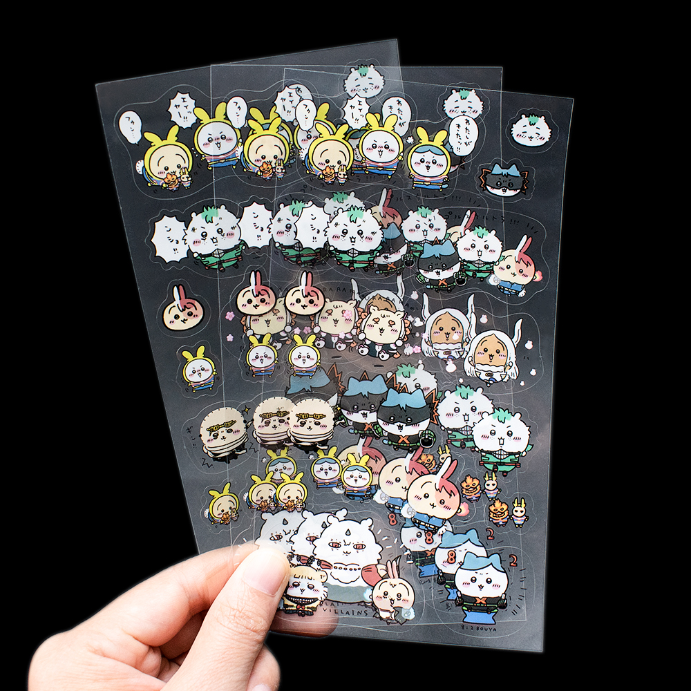 Transparent PET/BOPP sticker + full color example
