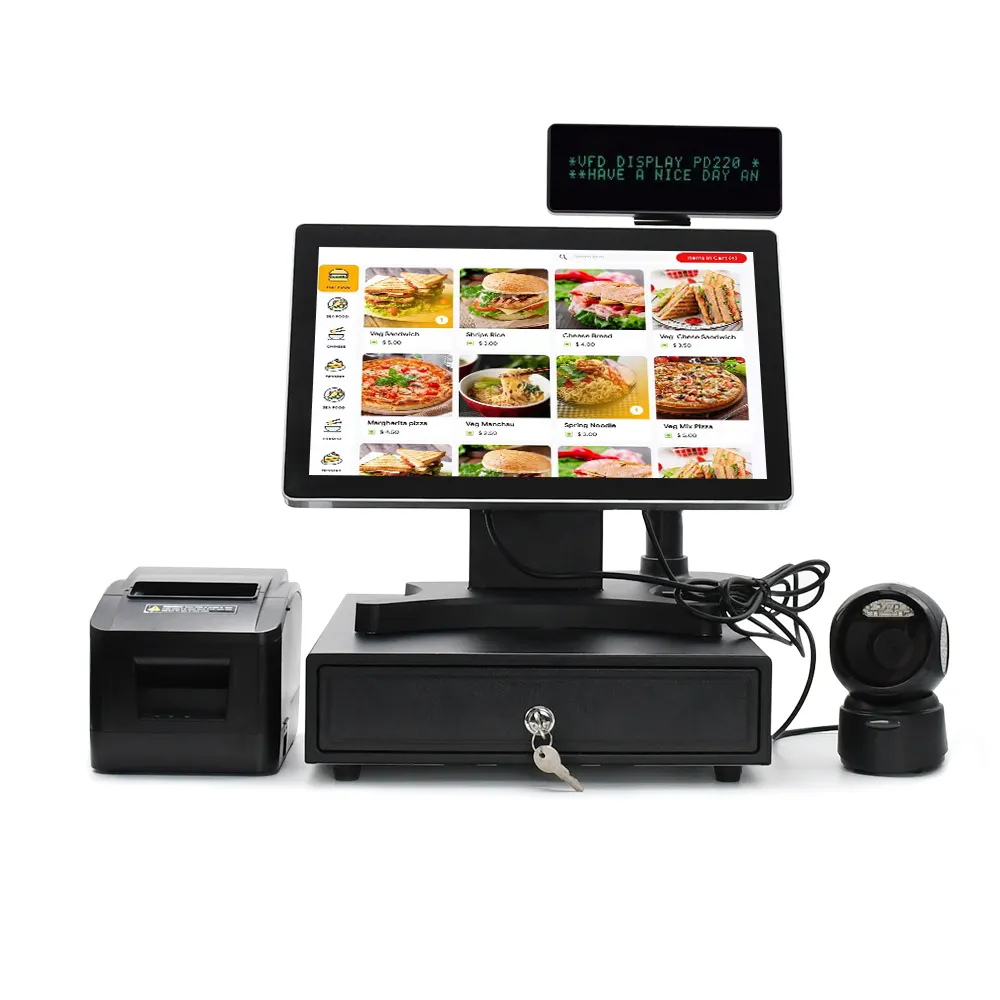 15นิ้วระบบ POS/All-In-One/POS ฮาร์ดแวร์เครื่องแคชเชียร์/จุดขายระบบ