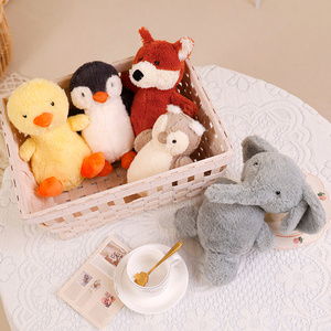 卸売ソフトかわいいグレーピンク赤黄紫象ペンギンフォックスフクロウチキン枕ぬいぐるみ赤ちゃんなだめるようなぬいぐるみ