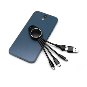Regali aziendali di alta qualità 5 in 1 portachiavi cavo in Nylon doppio ingresso USB C LED cavo di ricarica per Android per dispositivo iphone - Product Image 3