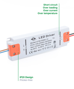 Fuente de alimentación de voltaje constante, controlador de iluminación LED, 50W, 24V, salida única de CA a 12 voltios, fuente de alimentación para tira LED - Product Image 4