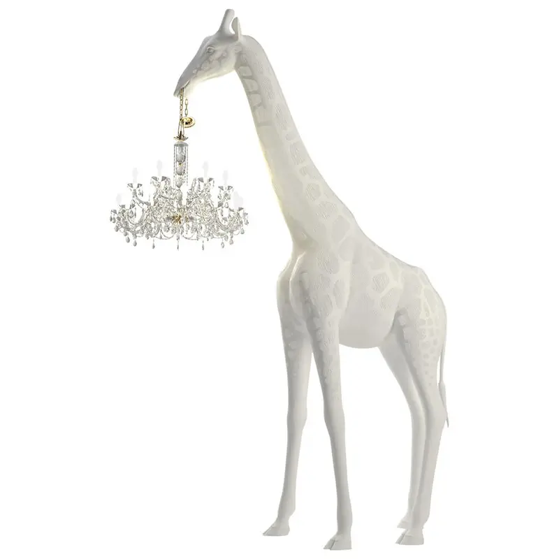 Aolier Modern Foot White Giraffe Indoor or Outdoor Chandelier Lamp Creative Resin Standing Floor Lamp resin lamps