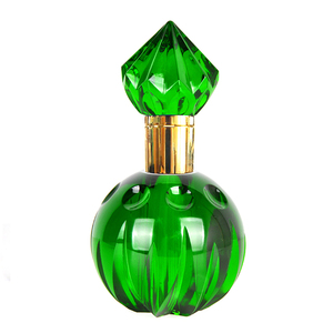 Bán hàng nóng Nhà cung cấp nhà máy Uniq hình dạng chai nước hoa tinh thể màu chai nước hoa thủy tinh - Product Image 1