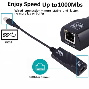Ethernet RJ45-Netzwerkkarte Kabel gebundener USB 3.0 zu Gigabit LAN (10/100/1000) Mbit/s-Netzwerk adapter für PC - Product Image 3