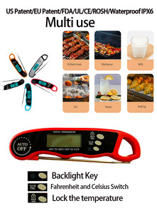 Digital Meat Bbq Chickens Chef Iq Thermometer 304 Food Grade Probe Auto Wake-Up 180&deg; Intelligent Reverse Display Kitchen Helper - Product Image 3