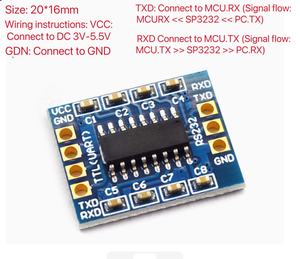 RS232 SP3232 20*16mm/51*15mm TTL to RS232 modulo Goldplated Board con Reflash Line seriale modulo Driver di alimentazione moduli - Product Image 2