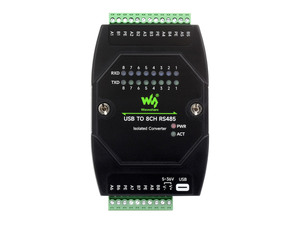 Industrial grade <strong>USB</strong> to 8-channel RS485 converter, universal serial communication, compatible with multiple systems
