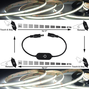 DC12V 5V 3A LED luci a nastro Touch Dimmer interruttore luminosità oscuramento funzione di memoria con spina DC per 5050 SMD COB LED Strip