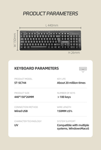Wholesale Cheap USB Wired Mechanical Touch <strong>Computer</strong> <strong>Keyboard</strong> Combo Typewriter &amp; Gaming Features for Office <strong>Use</strong> - Product Image 2