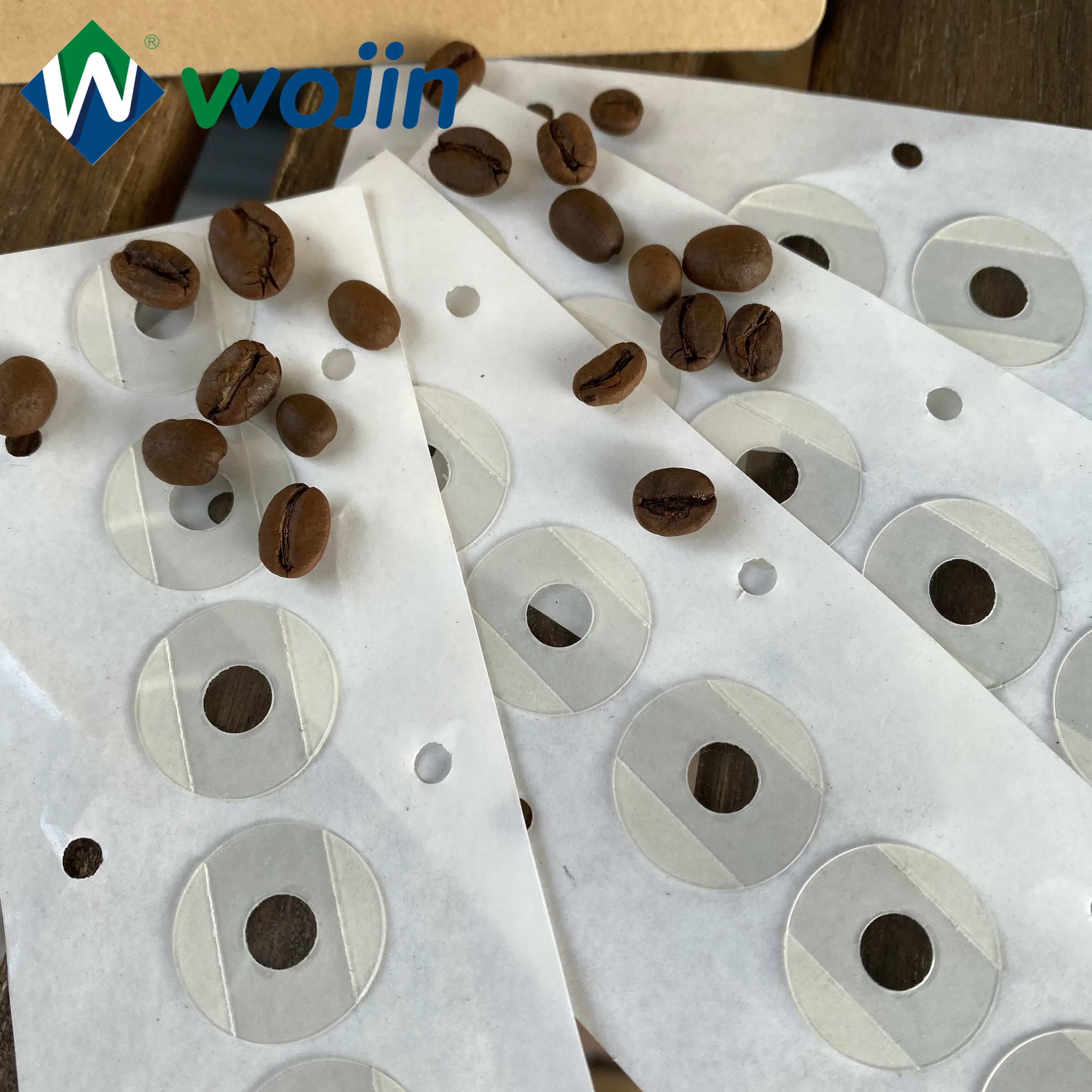 Wojin manufacturer sticker Transparent valves for flexible packing bag Alternative plastic coffee valve