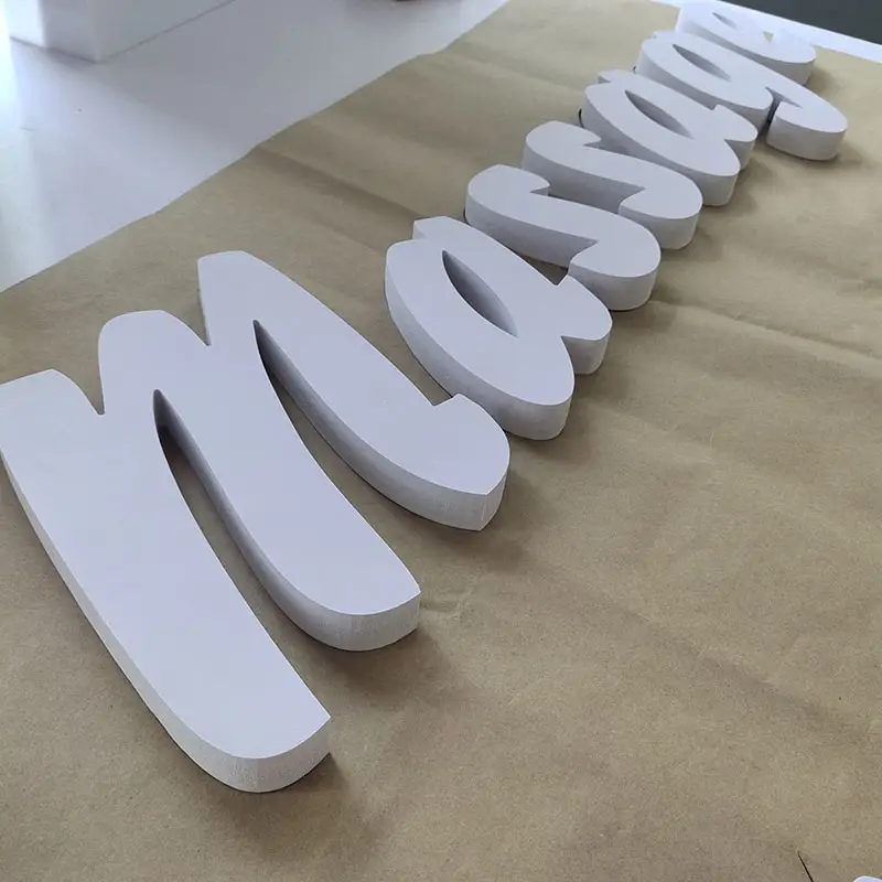 Letras e números de espuma 3d de pvc, letras de corte plana em espuma branca para decoração de paredes de escritório