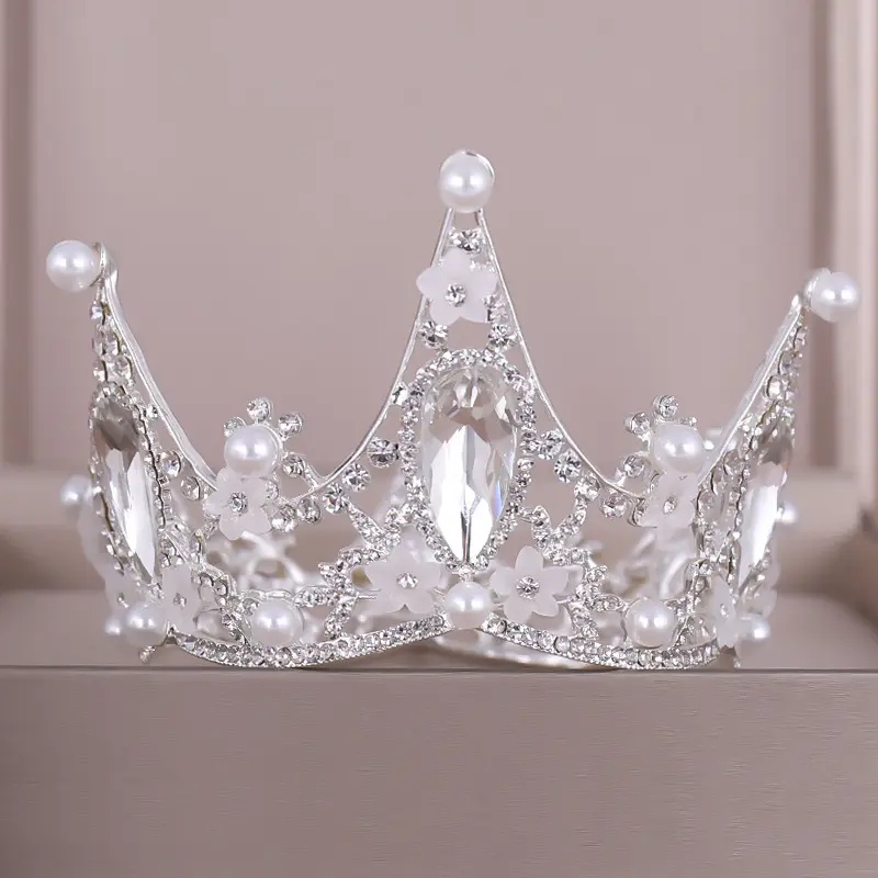 Baroque Princess Birthday Cake Crown Bride Wedding Headdress Tiara For Girl Headpiece Queen Mariage Hair Accessories Headband