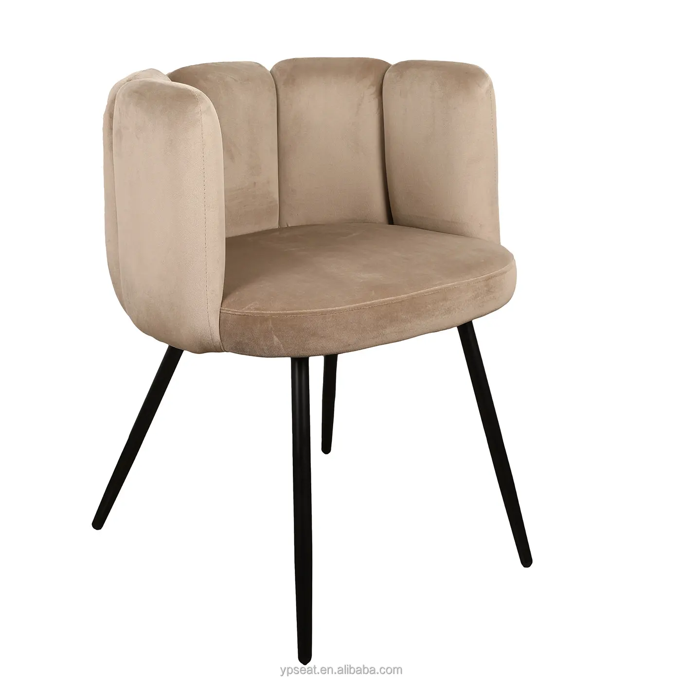 वेलवेट हेज़ असबाबवाला धातु जाल इतालवी कपड़े असबाबवाला लक्जरी आर्मचेयर आर्मरेस्ट के साथ न्यूनतम डाइनिंग कुर्सी