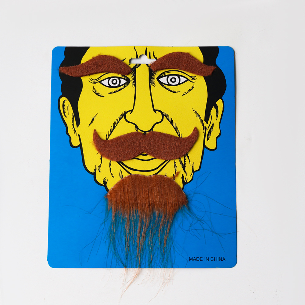 Eyebrows and beard three piece set brown