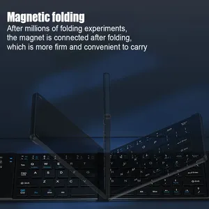 2025 2,4G Mini BT inalámbrico Bluetooth recargable plegable teclado y ratón peine para Windows Android IOS con soporte para teléfono - Product Image 4