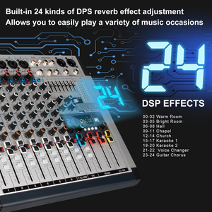 AG8 Professional Interfaz de audio USB de 8 canales Mezclador de audio digital/Controlador de DJ/Consola para escenario con función MP3