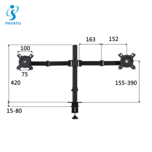 Evrensel tek monitör kolu çift kol monitör standı masası VESA 100x100 14-32 inç bilgisayar ekran monitör için montaj - Product Image 5