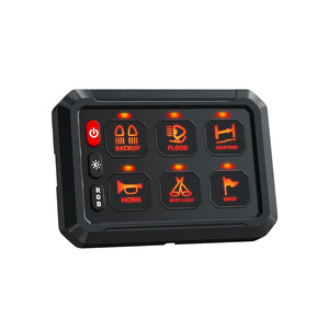แผงสวิตช์ LED รถยนต์ออฟโรด4x4 12V 24V 4x4แผงสวิทช์ทั่วไป6แก๊งพร้อมกล่องควบคุมวงจร - Product Image 1