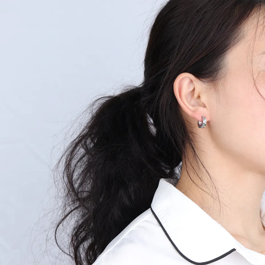 Set di orecchini placcati in oro in acciaio inossidabile 2023 con motivo argento personalizzato alla moda piccolo per le donne