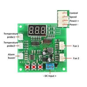 2-Kanal 4-Draht Lüfter Temperatur regler Drehzahl regler Anzeige PWM Treiber modul DC 12V 24V 48V für PC Lüfter/Alarm - Product Image 4