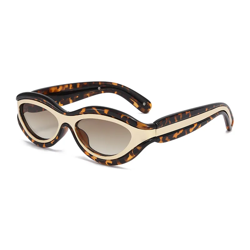 Twooo T1105 moda 2024 moda con cornice ovale graziosa decorazione occhiali da sole donna Y2k